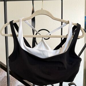 Athleta Black and White Sports Bra Set